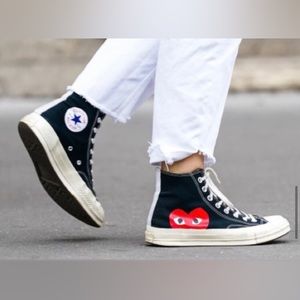 CONVERSE Comme des Garçons Play High-Top Sneakers NWOT